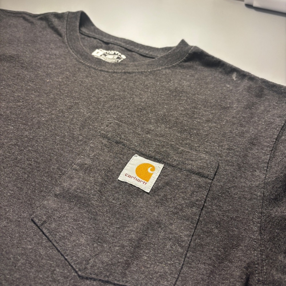 Carhartt Workwear Pocket T Shirt‎ Mens Medium Loose Fit Gray Stain